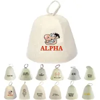 Kai Saunahut aus Wollfilz (SS20-020ALPHA) Saunamütze mit witzigen Motiven, Filz Kopfschutz Saunakappe Filzkappe Mütze Filzhut Kappe Sauna Hut
