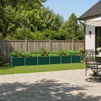 PUEAZU Möbel Hochbeet im Garten Grün 480 x 40 x 55 cm kaltgewalzter Stahl - Beete &1646