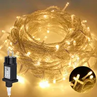 Jayseuw 10M 100 LED Lichterkette 8 Lichtmodi Party Garten Strom Beleuchtung Innen Weihnachten Hochzeit Deko Warmweiß