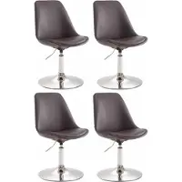 CLP 4er Set Esszimmerstühle Maverick Kunstleder drehbar und stufenlos verstellbar braun Gestell Farbe chrom