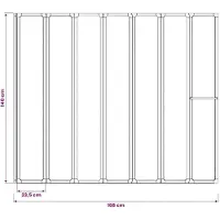vidaXL Duschwand 140 x 168 cm 7 Paneele Faltbar mit Handtuchhalter