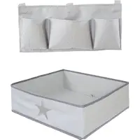 Roba Organiser Set für Hochstühle mit Stern Motiv - Passend für alle Sit Up & Born Up Babyhochstühle - Box & Tasche zum Einhängen