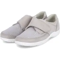 Waldlaufer Damen 496h31-316/070 Slipper/ Klettschuhe HENNI Grau Leder-Textil-MixGröße:7