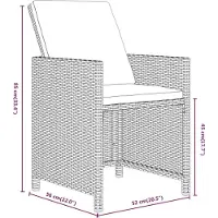 vidaXL 15-tlg. Garten-Essgruppe mit Kissen Beige Poly Rattan