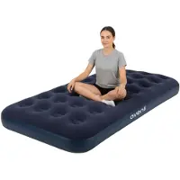Merkloos Luftmatratze Luftbett Campingmatratze - 1 Person - 191 x 99 x 22 cm - Velours-Oberfläche - Wasserabweisend
