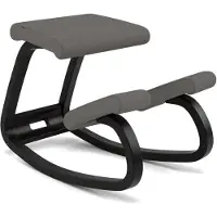 Dripio Ergonomischer Kniestoel, schwarz/grau, Beukenmultiplex, 1 St.