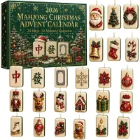 Beherger Chinesisches Mahjong-Adventskalender, für Weihnachtsdekoration, Heimdekoration & Festgeschenk