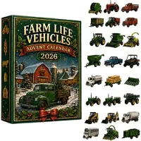 Beherger Farm Life Vehicles Adventskalender 2026 2D Acryl Kollektion, für Weihnachtsdekoration, Heimdekoration & Festgeschenk