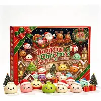 Beherger Squishy Weihnachten Adventskalender 2026 Dumpling Squishy, für Kinder Weihnachten 24 Tage Countdown Geschenk