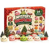 Beherger Squishy Adventskalender 2026-24 Tage Dumpling Squishy Weihnachtskalender, für Kinder Weihnachten Countdown Überraschungsspielzeug