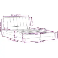 vidaXL Bettgestell mit LED ohne Matratze "Hanko" Dunkelgrau 120x200 cm Samt