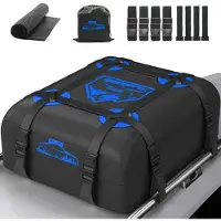 Merkloos Dachbox für Autos – Faltbar – Wasserdicht – 15 m³ – Blau – Für 4 bis 6 Personen