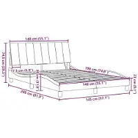 vidaXL Bettgestell ohne Matratze "Hanko" Schwarz 140x190 cm Stoff