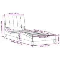 vidaXL Bettgestell ohne Matratze "Hanko" Dunkelgrau 90x200 cm Stoff