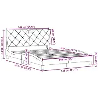 vidaXL Bettgestell mit LED ohne Matratze Schwarz 140x200 cm Stoff
