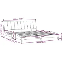 vidaXL Bettgestell ohne Matratze "Hanko" Dunkelgrau 200x200 cm Stoff