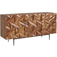 KADIMA DESIGN Sideboard 144x72x47 cm Sheesham Massivholz / Metall Anrichte, Kommode mit drei Türen, Kommodenschrank Holz Modern, Standschrank Wohnzimmer