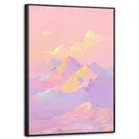 MuchoWow LEINWAND Bilder mit Rahmen - Berggipfel - Wolken - Verträumt - 50x70