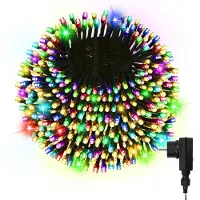 Vigevee Lichterketten 20 m mit 200 LED, Mehrfarbig, 8 Modi, IP44, 31 V, schwarzem Kabel, für Weihnachten und Garten
