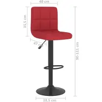 vidaXL Barhocker Weinrot Stoff