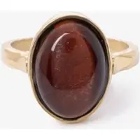 Sissy-Boy Gold-plated Ring Mit Ovalem Stein | Größe: 19