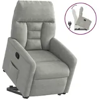 vidaXL Relaxsessel mit Aufstehhilfe Hellgrau Mikrofasergewebe