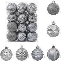 vidaXL Weihnachtskugelset 36 stk. Grau 6 cm Polystyrol 42050712
