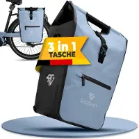 RADGEIST Fahrradtasche für Gepäckträger I Gepäckträgertasche Shopper I Fahrrad Einkaufstasche & Tragetasche 22-28 Liter – Hellblau, Größe 22-28 Liter Einzeltasche