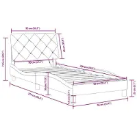 vidaXL Bettgestell mit LED ohne Matratze Schwarz 90x200 cm Samt