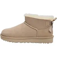 Ugg für Damen. 1185491 Leder-Stiefeletten Ultra Mini Bailey Bow beige (36), Wohnung, Keine, Lässig, Heimtextilien