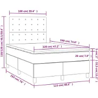 vidaXL Boxspringbett mit Matratze & LED Schwarz 120x190 cm Stoff