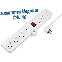 MaxTrack 6-fach faltbare Schutzkontakt-Steckdosen-Leiste