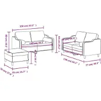 vidaXL 3-tlg. Sofagarnitur mit Kissen Taupe Stoff