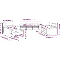 vidaXL 4-tlg. Sofagarnitur mit Kissen Dunkelgrau Mikrofasergewebe