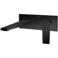 TRIZERATOP Wand-Waschtischarmatur mit Klick-Klack-Ablauf, Sette Nero, schwarz matt