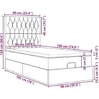 vidaXL Ottoman-Bett mit Matratze & LEDs Hellgrau 90x190 cm Stoff