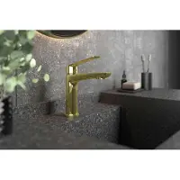 TRIZERATOP Waschtischarmatur mit Klick-Klack-Ablauf DESSO ORO, gold