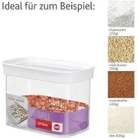 EMSA OPTIMA Trockenvorratsdose, Box, Rechteckig, 1 l, Transparent, Styrol-Methylmethacrylat (MS), Thermoplastisches Elastomer (TPE), China
