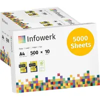Infowerk Druckerpapier Kopierpapier 140000 Blatt (28 x 5.000) DIN A4 80 g Premium Hochweiß CIE 160 Testsieger PEFC zertifiziert