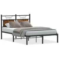 vidaXL Bettgestell ohne Matratze Räuchereiche 120x190 cm Holzwerkstoff