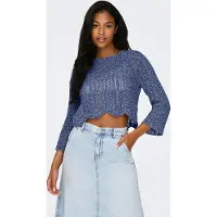 ONLY Rundhalspullover "ONLNOLA LIFE 3/4 PULLOVER KNT NOOS" Baumwollmischung, regular fit, cropped