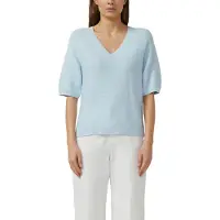 s.Oliver Strickpullover Kurzarm-Strickpullover mit V-Ausschnitt