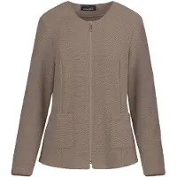 Goldner Jackenblazer "Kurzgröße Jacke im Bouclé-Look" Passformnähte im Vorder und Rückteil