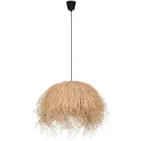 Nova Luce Pendelleuchte Jaunet E27 Natur Schwarz Rattan Ø65cm 9586535