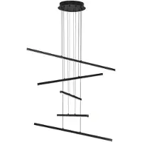 Nova Luce LED Pendelleuchte Gratta dimmbar 49W warmweiss 3200K Schwarz Aluminium Ø80,5cm 9081805
