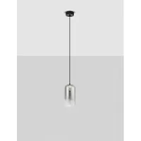 Nova Luce LED Pendelleuchte Aelia 3W warmweiss 3000K Rauchgrau Schwarz Glas Metall Ø10cm 9009141