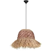 Nova Luce Pendelleuchte Sorello E27 Rot Schwarz Natur Stahl Seil Ø42cm 9586613