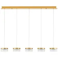Nova Luce LED Pendelleuchte Bion 32W warmweiss 3000K Messinggold Metall 115x15cm 9186943