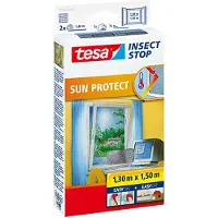TESA Moskitonetz für Fenster, Sonnenschutz, Fensternetz, 1,3 x 1,5 m, schwarz