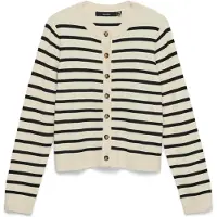 Vero Moda VMSABA PLAIN LS O-NECK CARDIGAN NOO Birch/W. MERMAID XS